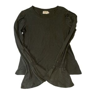 Nation LTD Bell Sleeve Women's Shirt Small Hippie Boho Pima Cotton Penny Flounce